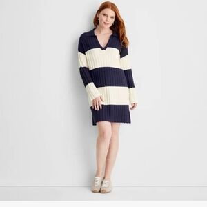 Future Collective Women's Long Sleeve Rugby Mini Sweater Dress  Oversized